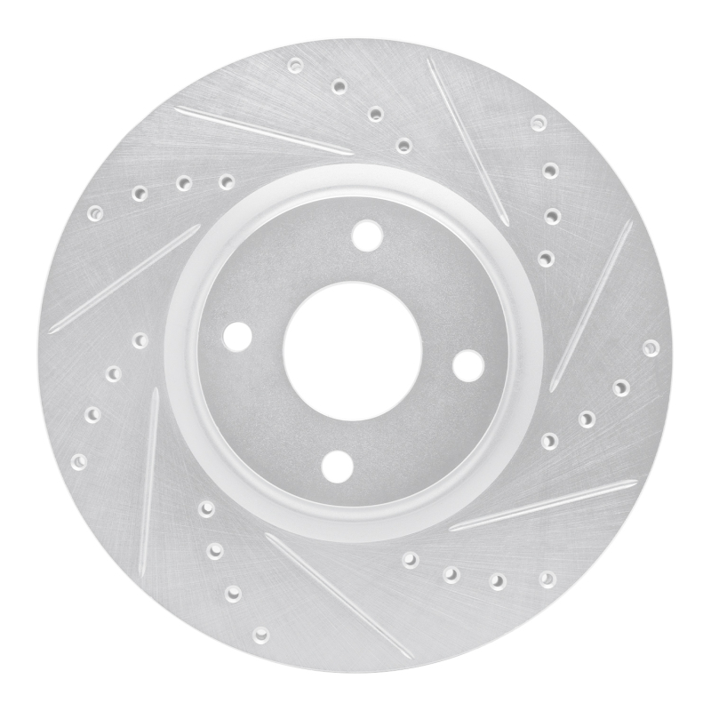 R1 18-22 Ford Ecosport Front Right Drilled & Slotted Silver Brake Rotor