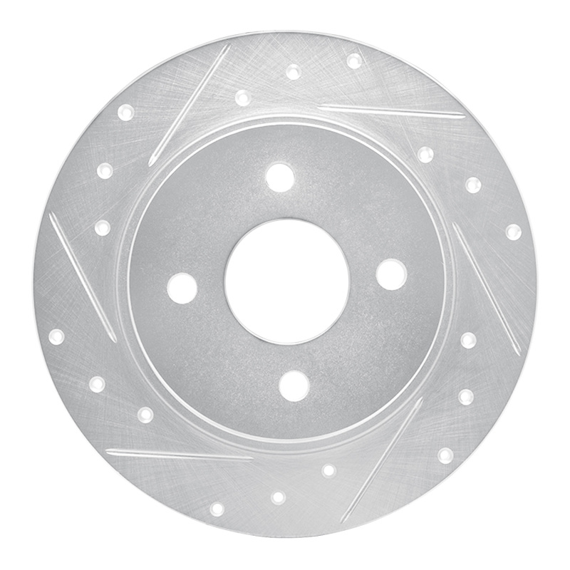 R1 18-22 Ford Ecosport Rear Left Drilled & Slotted Silver Brake Rotor