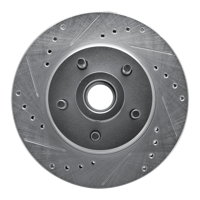 R1 87-92 Lincoln Mark VII Front Left Drilled & Slotted Silver Brake Rotor