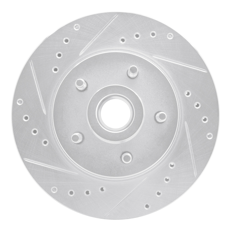 R1 84-87 Lincoln Mark VII Front Left Drilled & Slotted Silver Brake Rotor