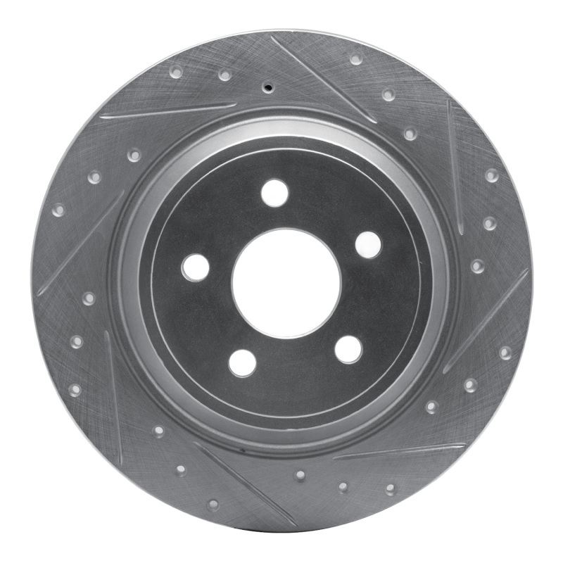 R1 15-24 Ford Fusion Rear Right Drilled & Slotted Silver Brake Rotor