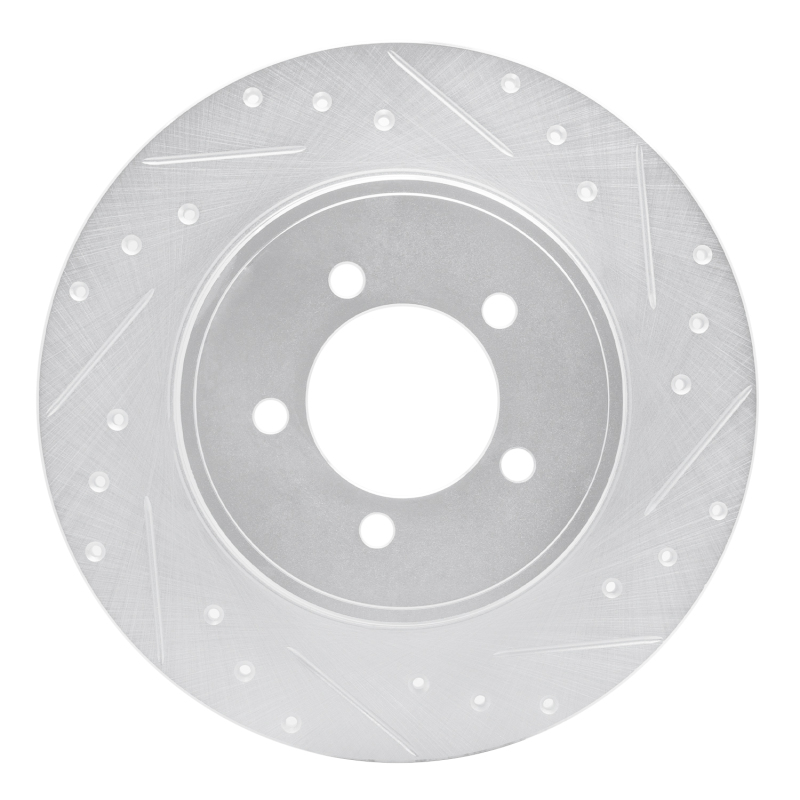 R1 03-05 Lincoln AVIATOR Rear Right Drilled & Slotted Silver Brake Rotor