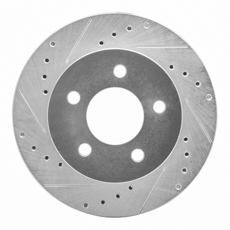 R1 91-94 Ford Crown Victoria Front Left Drilled & Slotted Silver Brake Rotor