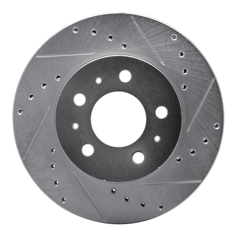 R1 95-97 Ford Crown Victoria Front Left Drilled & Slotted Silver Brake Rotor