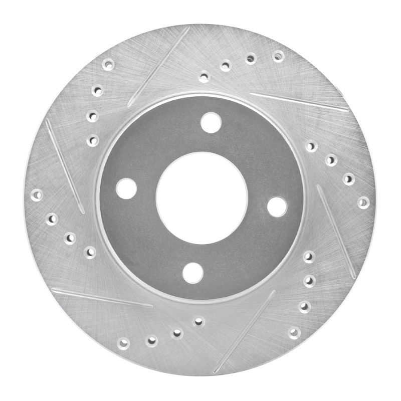 R1 95-04 Ford CONTOUR Front Left Drilled & Slotted Silver Brake Rotor