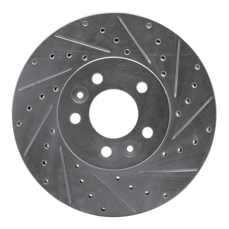 R1 98-02 Ford Crown Victoria Front Right Drilled & Slotted Silver Brake Rotor