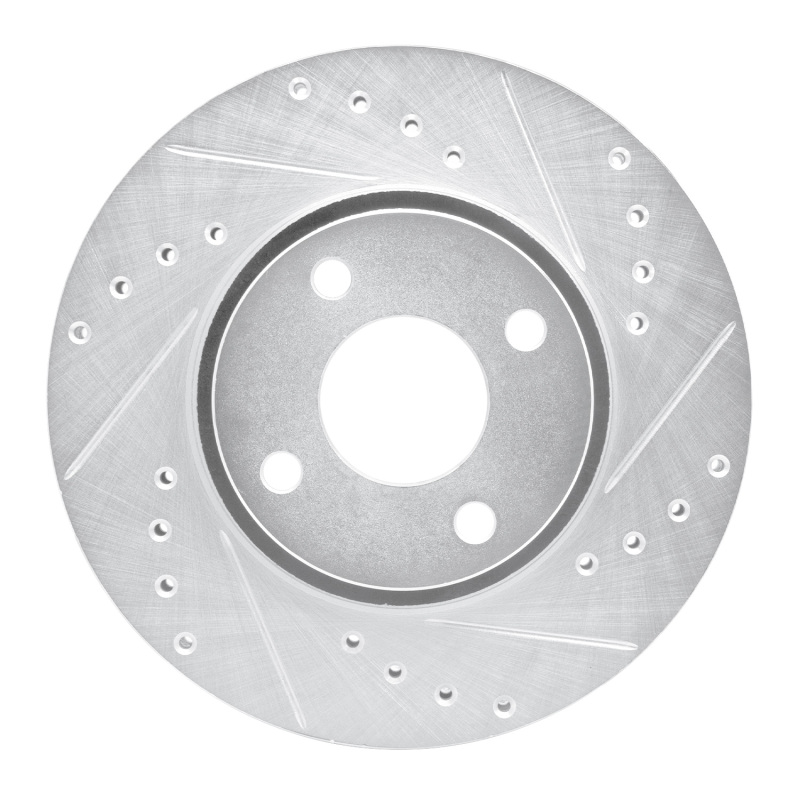R1 98-04 Ford CONTOUR Front Right Drilled & Slotted Silver Brake Rotor