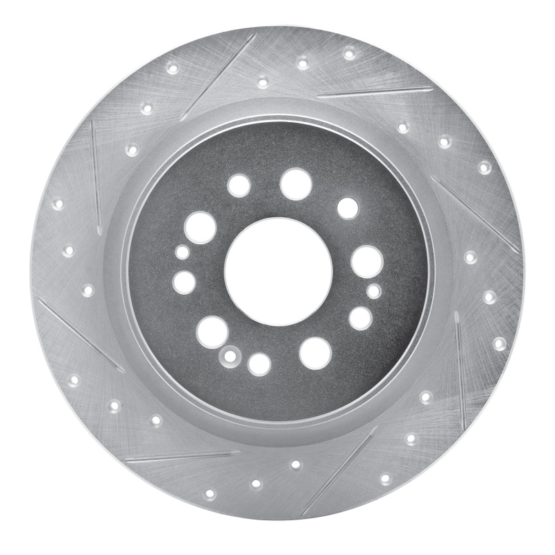 R1 17-25 Acura RDX Rear Left Drilled & Slotted Silver Brake Rotor