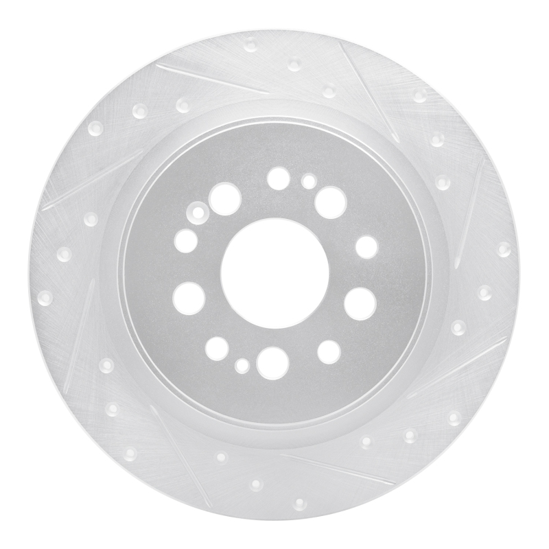 R1 17-25 Acura RDX Rear Right Drilled & Slotted Silver Brake Rotor