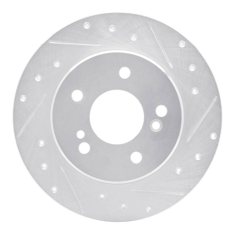 R1 87-15 Chrysler Crossfire Rear Right Drilled & Slotted Silver Brake Rotor