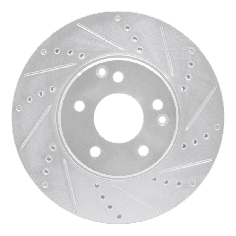 R1 96-11 Chrysler Crossfire Front Right Drilled & Slotted Silver Brake Rotor