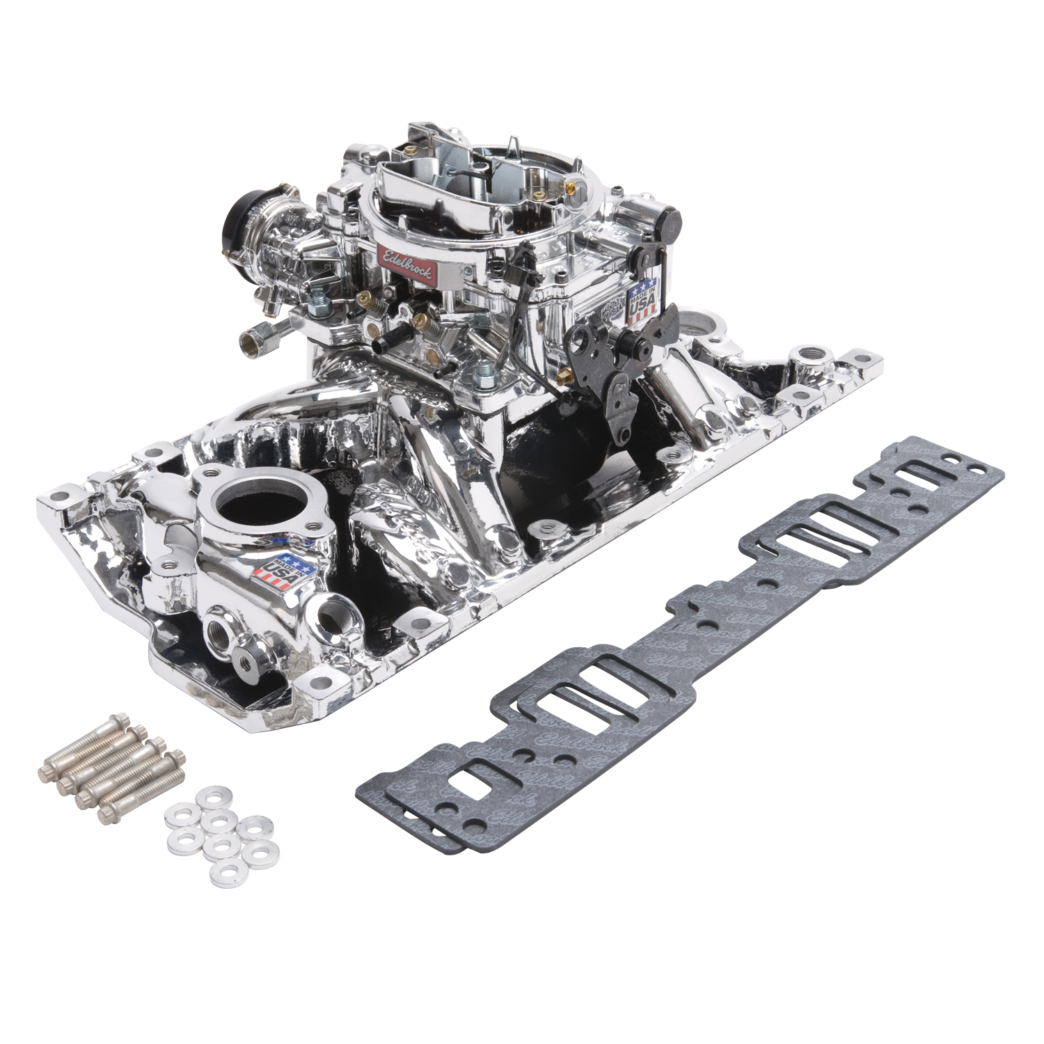 Single-Quad Manifold and carb Kit Small-Block Chevy with Vortec Heads (20294)