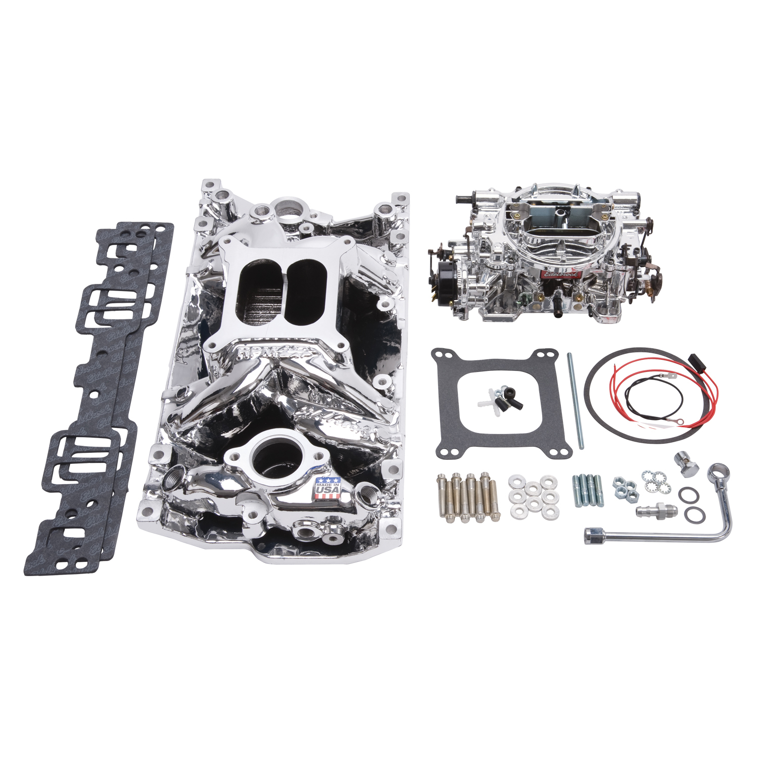 Single-Quad Manifold and carb Kit Small-Block Chevy with Vortec Heads (20294)