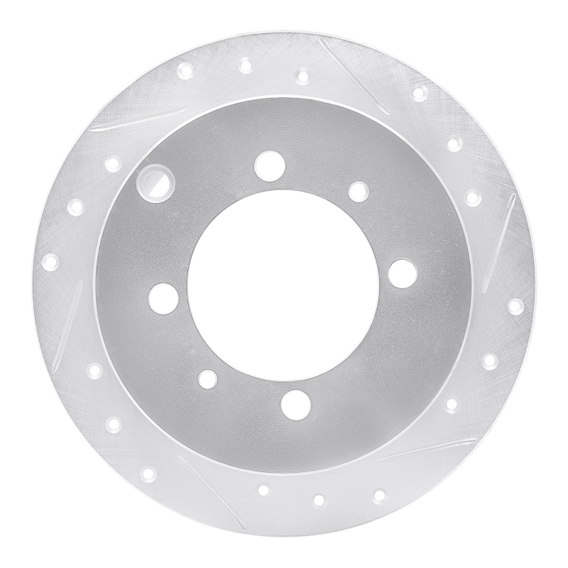 R1 92-04 Dodge COLT Rear Right Drilled & Slotted Silver Brake Rotor