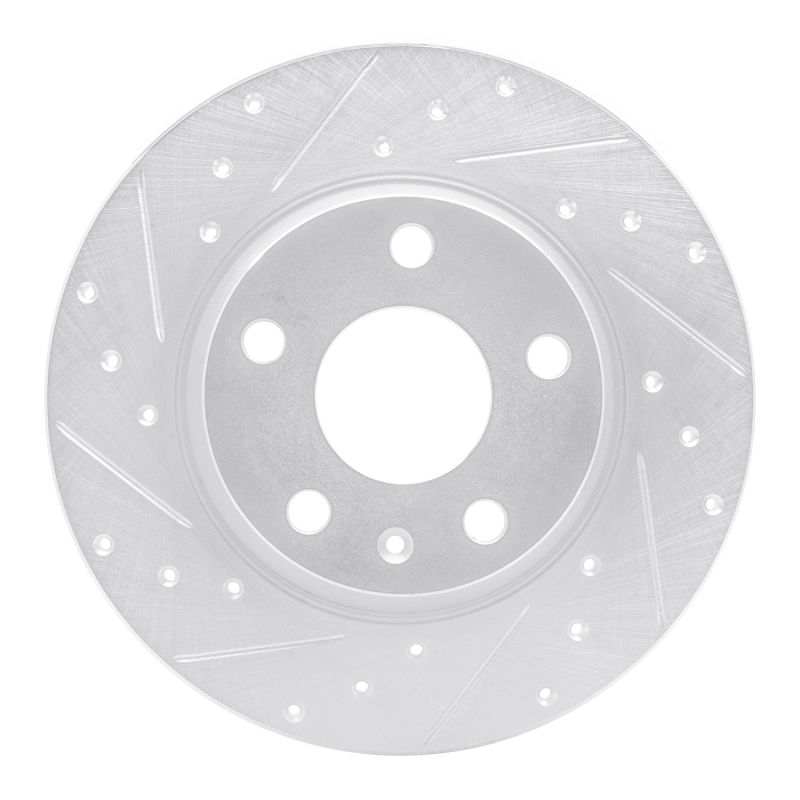 R1 08-15 Audi TT Rear Left Drilled & Slotted Silver Brake Rotor