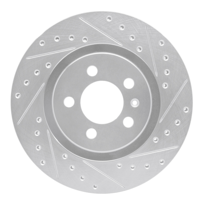R1 92-95 Volkswagen Jetta Sedan Front Right Drilled & Slotted Silver Brake Rotor
