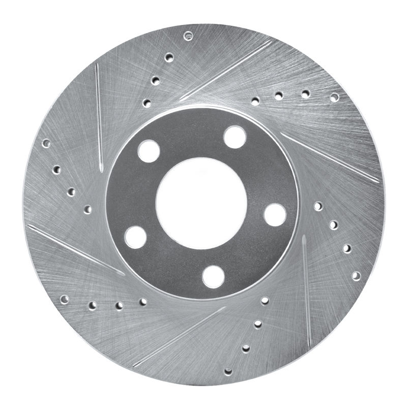 R1 98-98 Volkswagen Passat (USA/Canada) Front Left Drilled & Slotted Silver Brake Rotor
