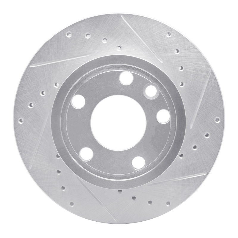 R1 92-95 Volkswagen EuroVan Front Right Drilled & Slotted Silver Brake Rotor