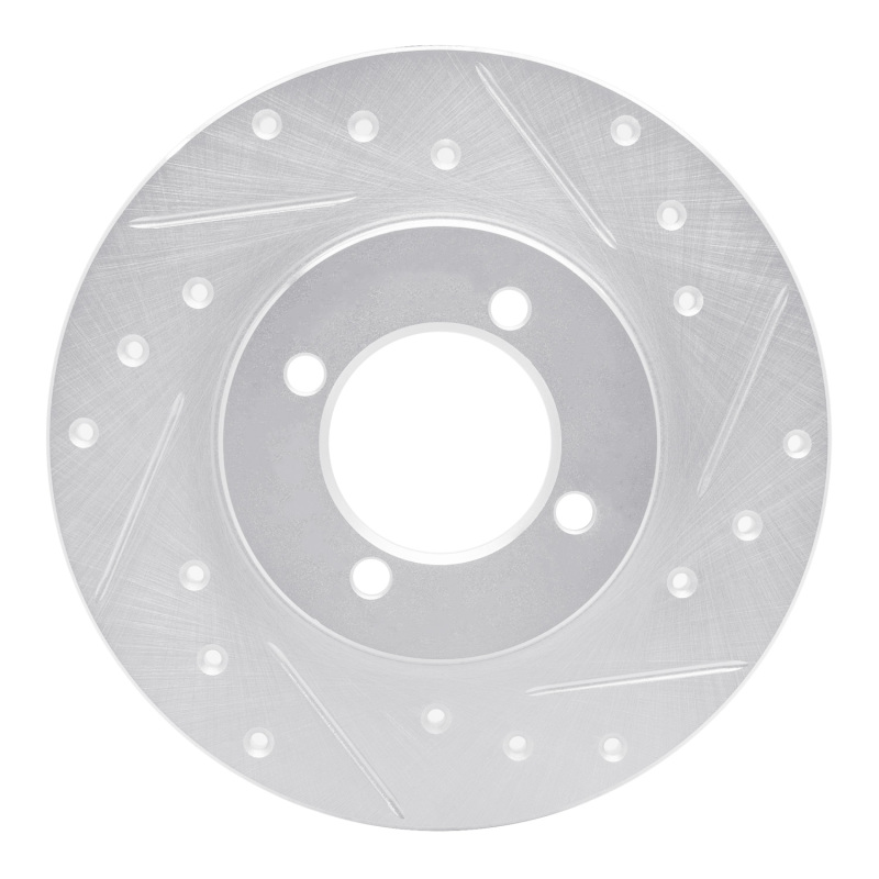 R1 80-83 Toyota Corolla (US/Canada) Front Right Drilled & Slotted Silver Brake Rotor
