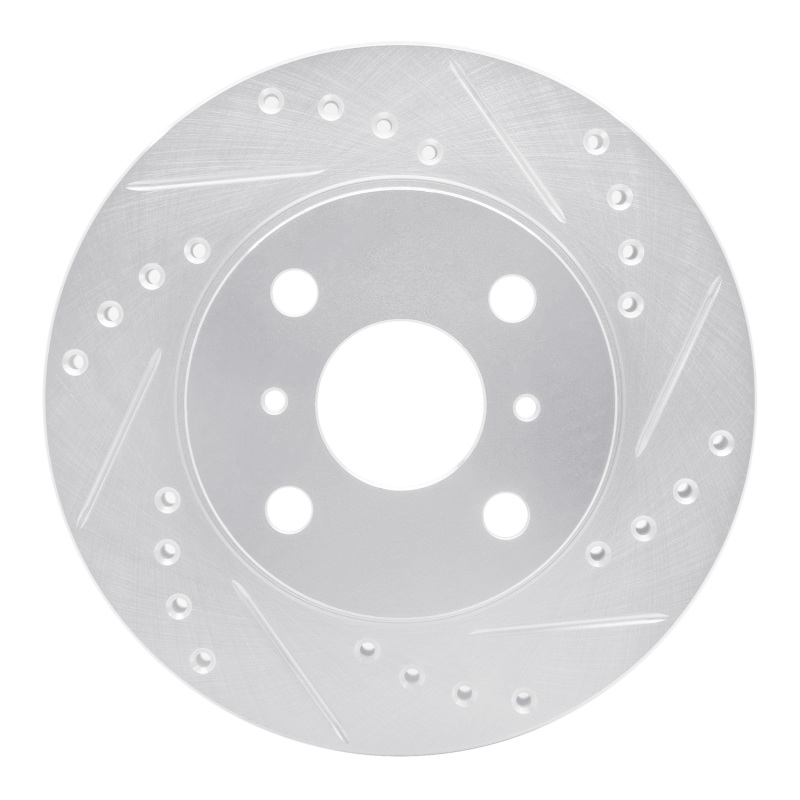 R1 85-88 Chevrolet Nova Front Right Drilled & Slotted Silver Brake Rotor