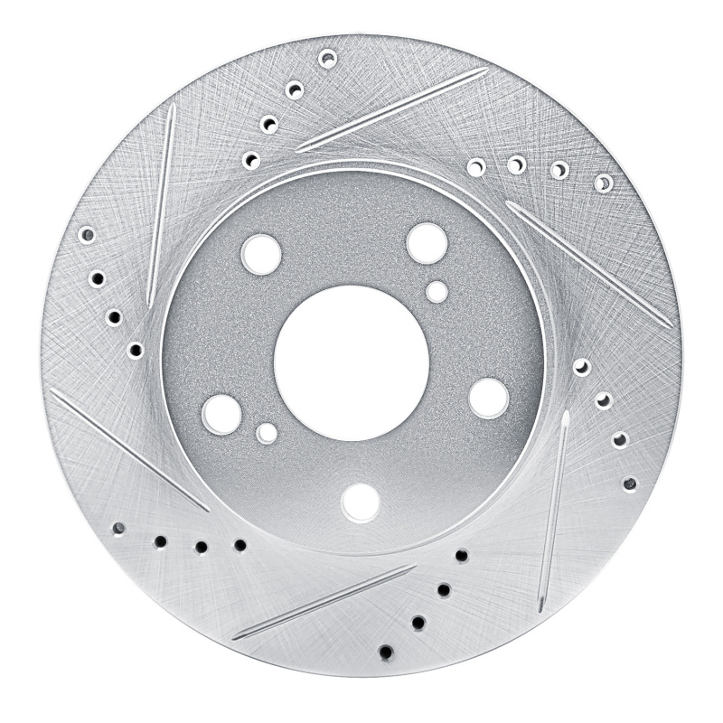 R1 13-19 Toyota Hilux (Mexico) Front Left Drilled & Slotted Silver Brake Rotor