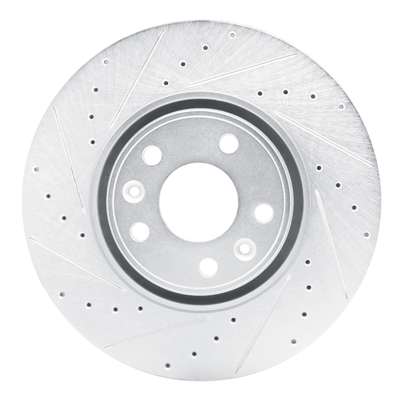 R1 10-17 Renault SAFRANE (Mexico) Front Left Drilled & Slotted Silver Brake Rotor