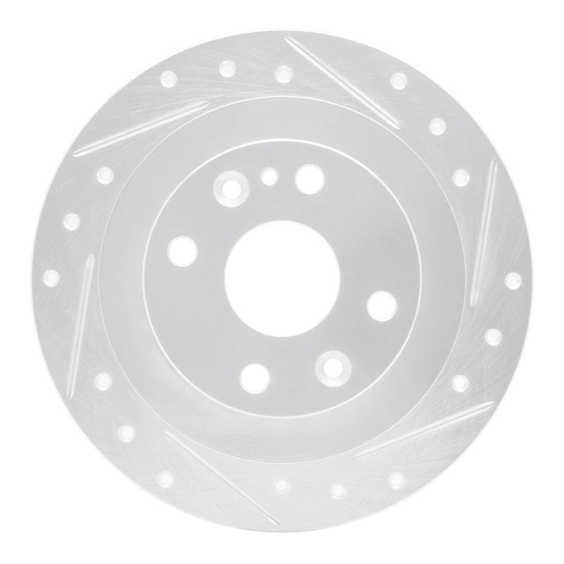 R1 00-06 Peugeot 406 (Mexico) Rear Right Drilled & Slotted Silver Brake Rotor
