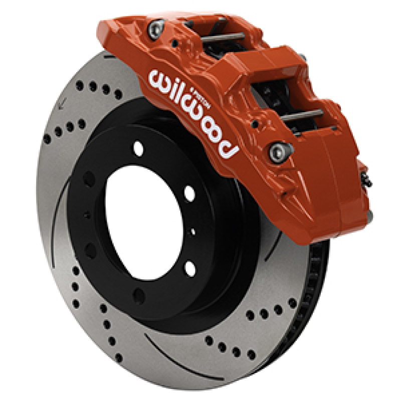 Wilwood 15-21 Toyota Tacoma Aero6-DM SRP Front Brake Kit 13.31 Rotor - Red w/Lines