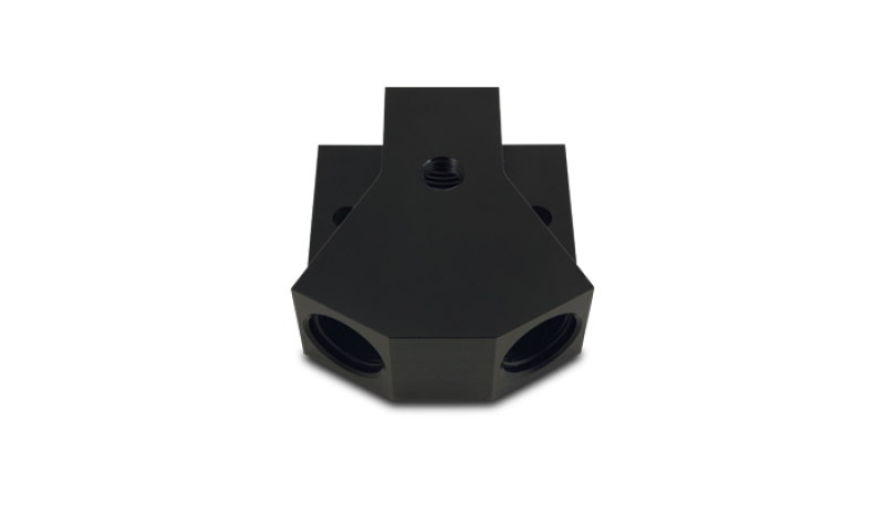 Vibrant Billet Aluminum Y-Block Fitting with 1/8in NPT Port -8AN x Dual -8AN ORB