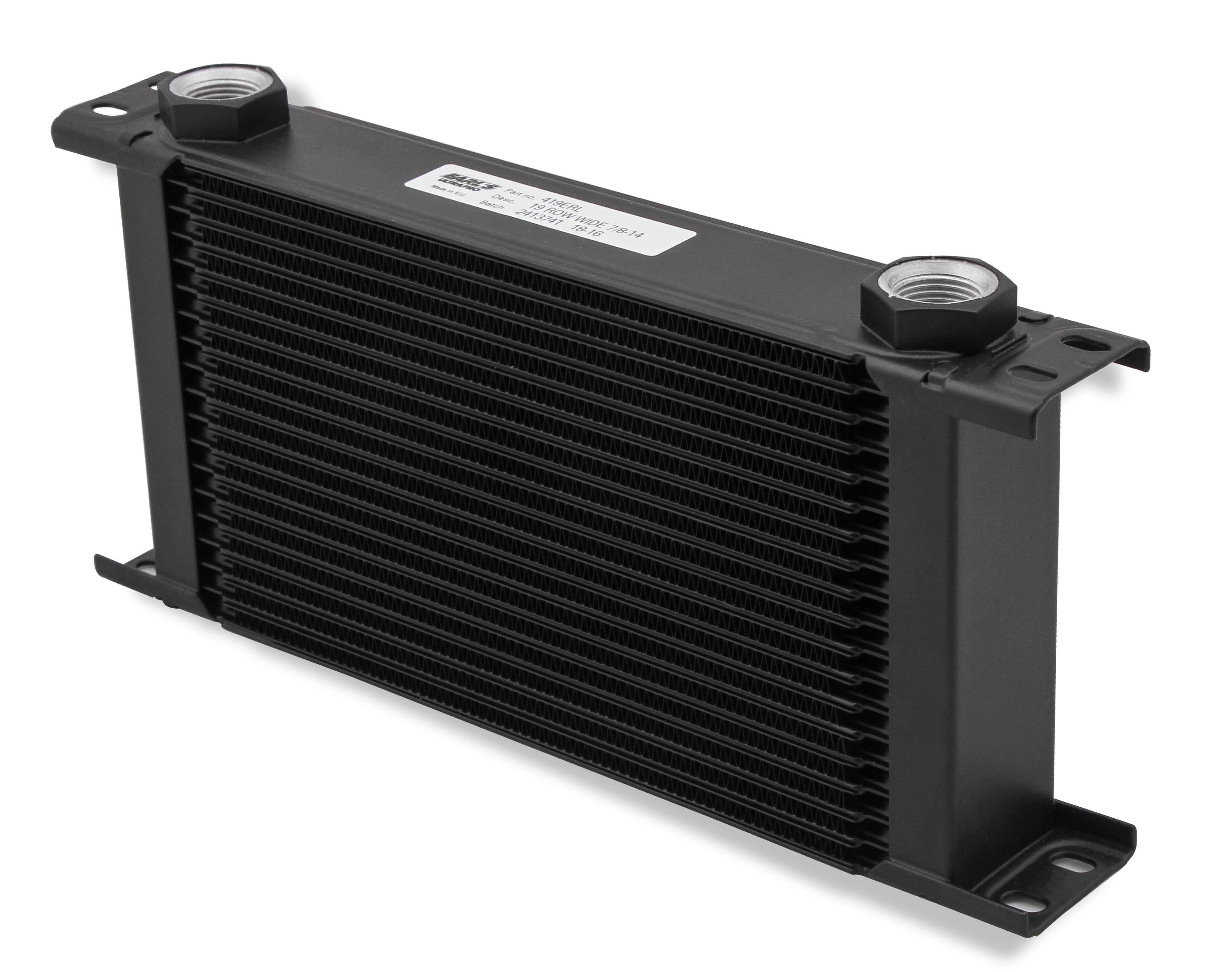 EARLS ULTRAPRO OIL COOLER - 19 ROW - WIDE - BLACK - 419ERL