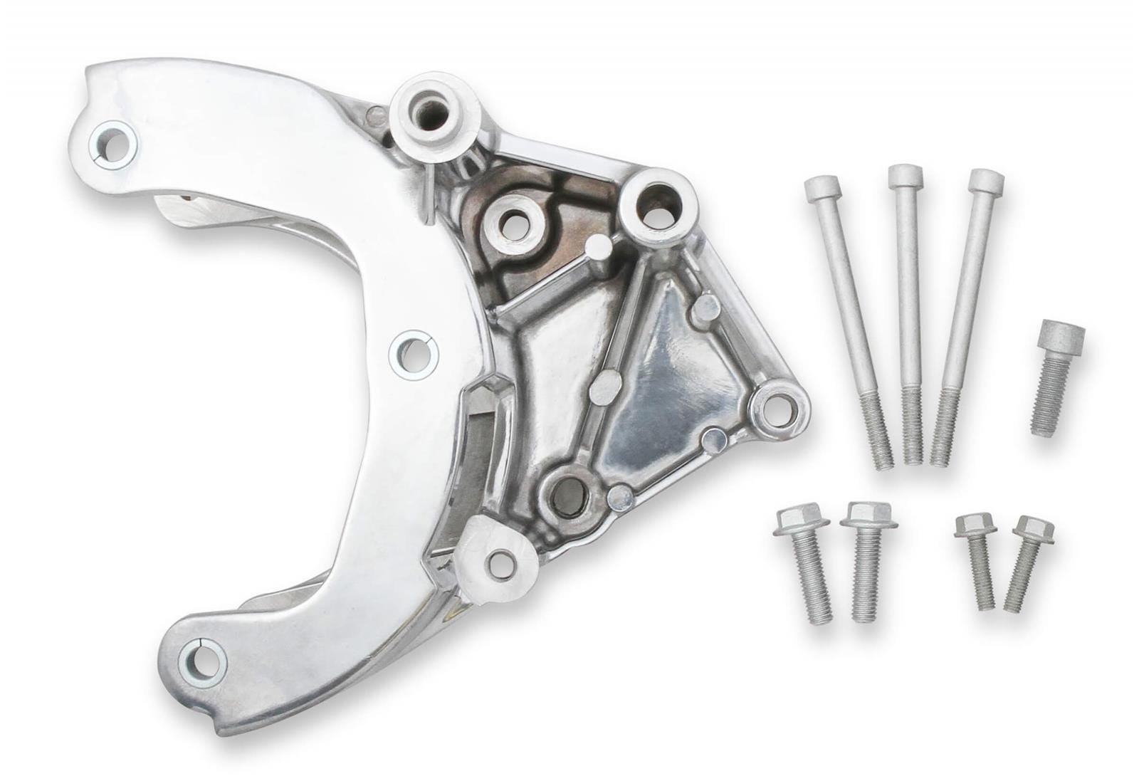 Holley A/C Accessory Drive Bracket - LS - Fits R4 Compressor - Passenger Side - Polished - 20-133P