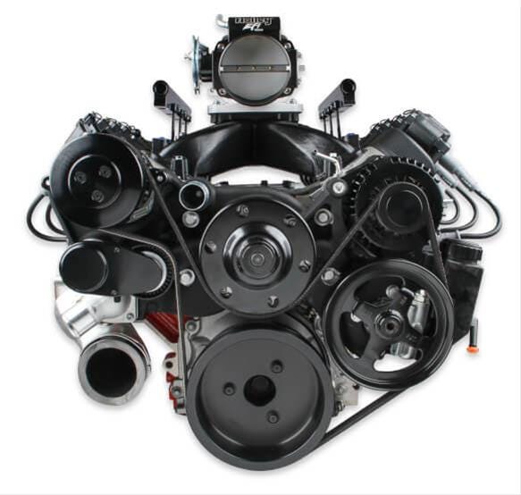 Holley Complete Accessory System - Mid-Mount - Black - 20-185BK