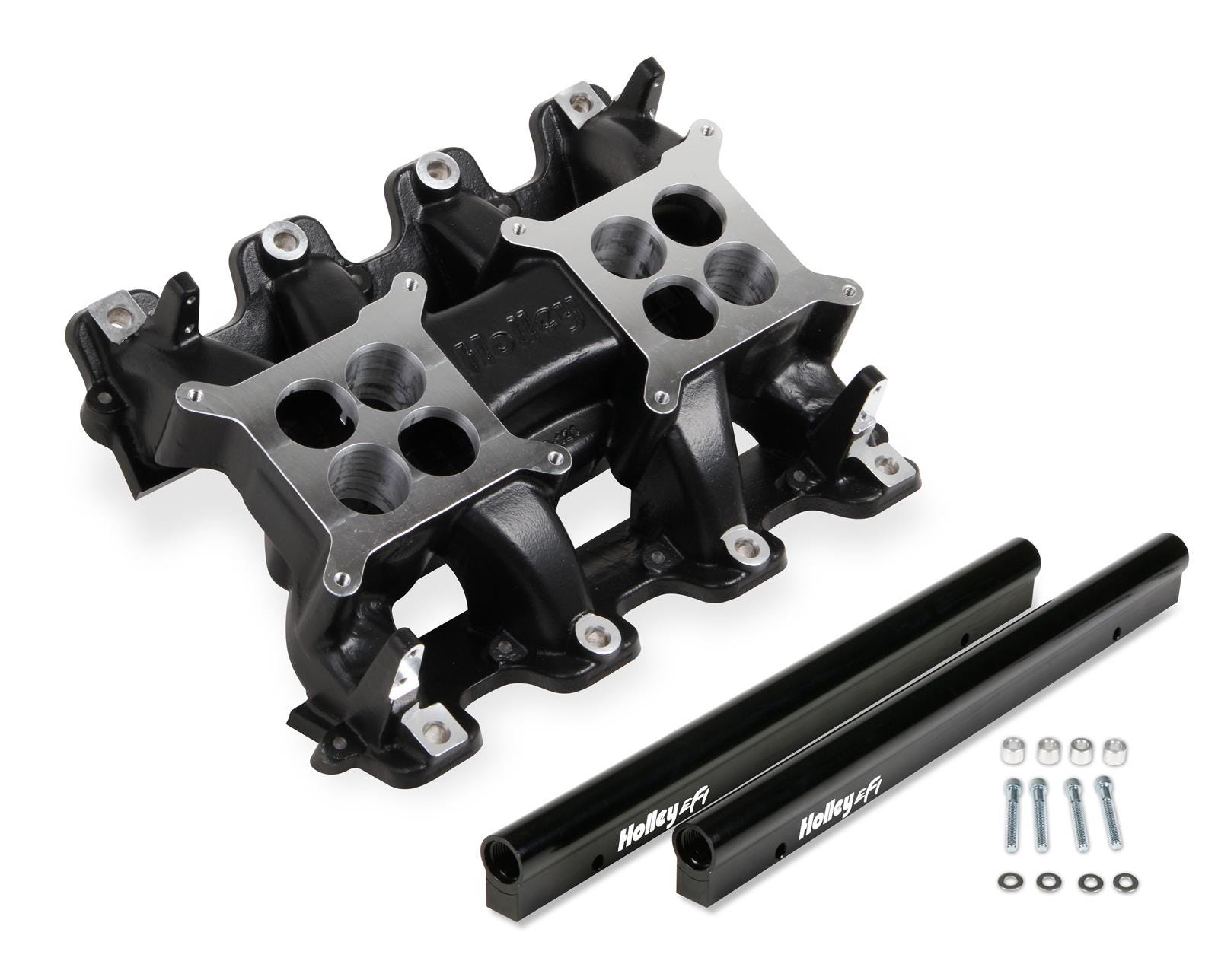 Holley Intake Manifold - 2x4 Dual Plane - LS1/LS2/LS6 - Black - 300-121BK