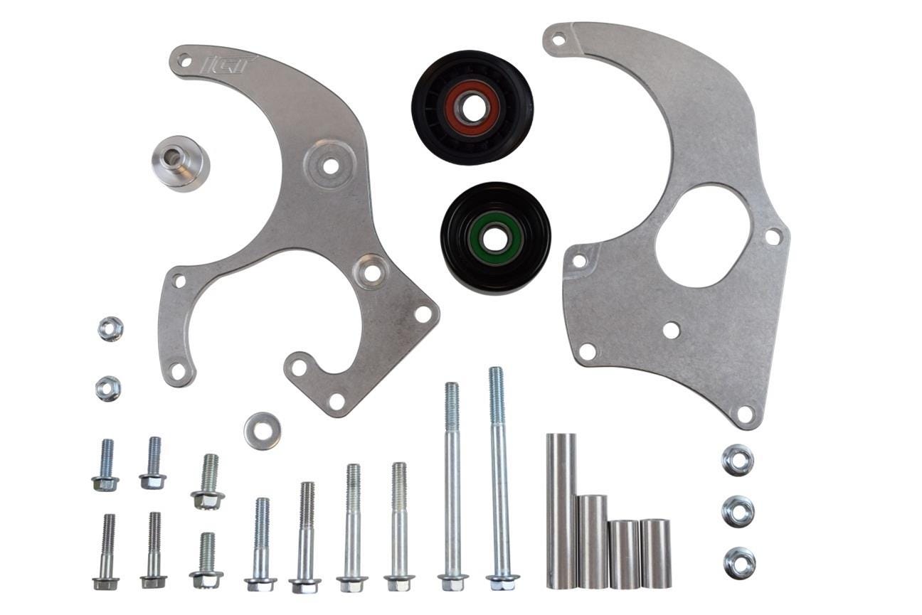 ICT Billet A/C Bracket Kit - Sanden 7176 - 98-02 CAMARO/04-06 GTO Balancer - 551352-2