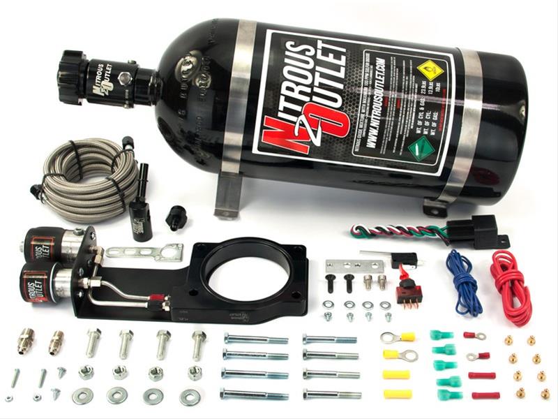 Nitrous Outlet 2014 LT1 Corvette Hardline Plate System - 50-200HP - 12LB Bottle - 00-10149-12