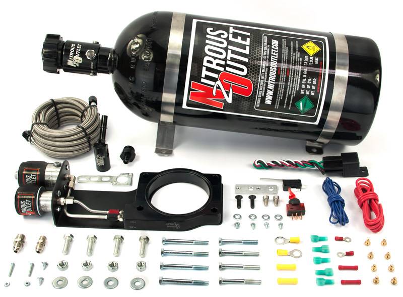 Nitrous Outlet 2014 LT1 Corvette Hardline Plate System - 50-200HP - 15LB Bottle - 00-10149-15