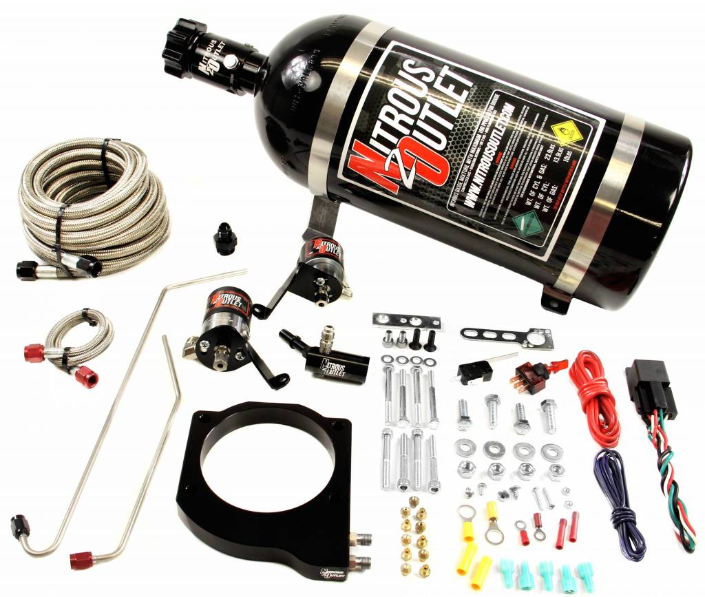 Nitrous Outlet 2016 Gen 6 Camaro W/ MSD Atomic Airforce Intake Hardline Plate System - 50-200HP - 15LB Bottle - 00-10154-MSD-15