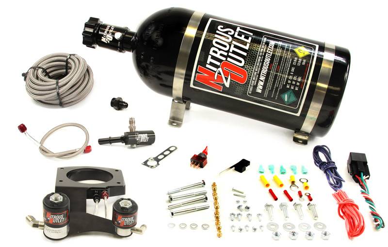 Nitrous Outlet 2014+ 6.2L Chevrolet Truck Hardline Plate System - 50-200HP- 12LB Bottle - 00-10160-12