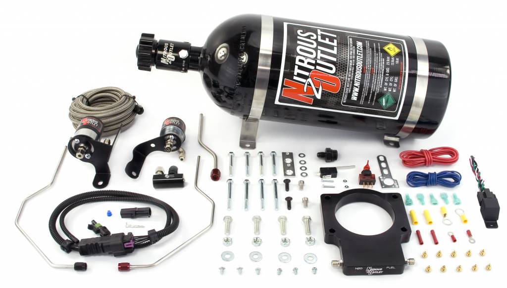 Nitrous Outlet 90MM 2010-2015 Camaro Hardline Plate System - 50-200HP - 12LB Bottle - 00-10119-90-12