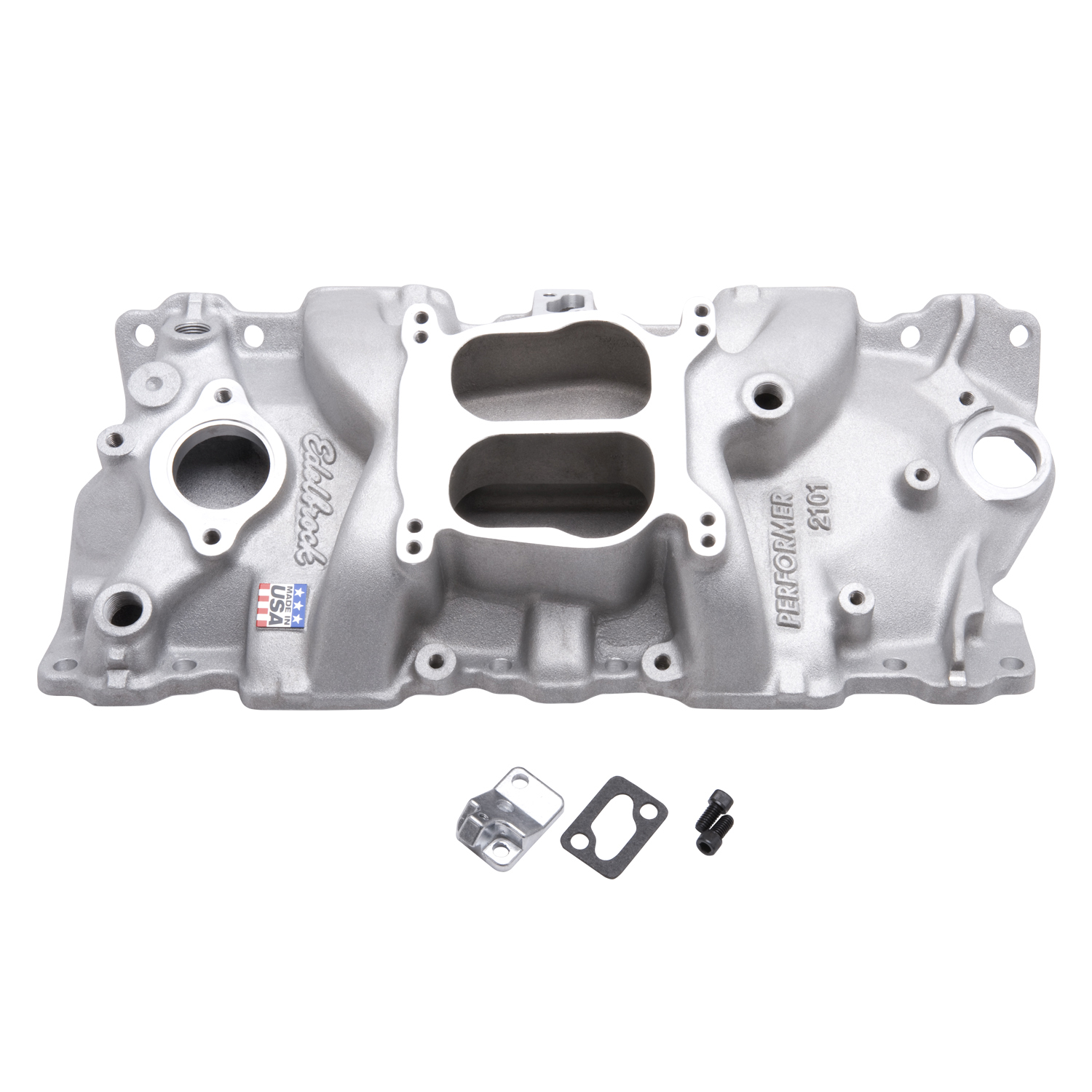 Performer Intake Manifold for 1955-86 Small-Block Chevy, Satin Finish (2101)