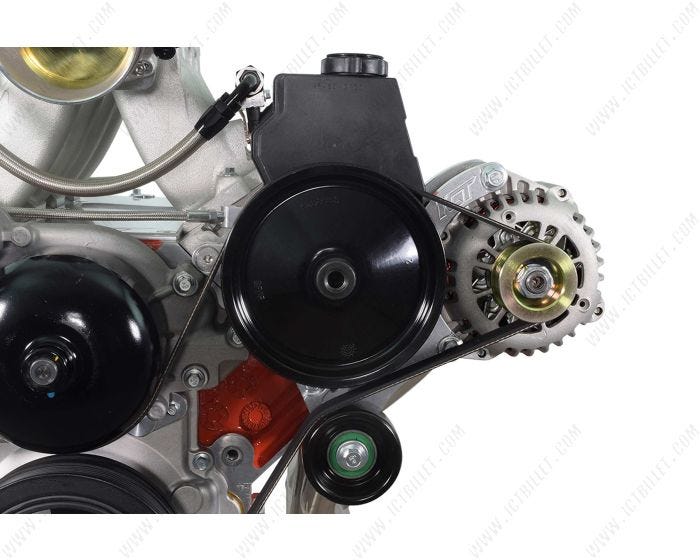 ICT Billet High Mount Alternator and Power Steering Kit - 98-02 Camaro and 04-06 GTO