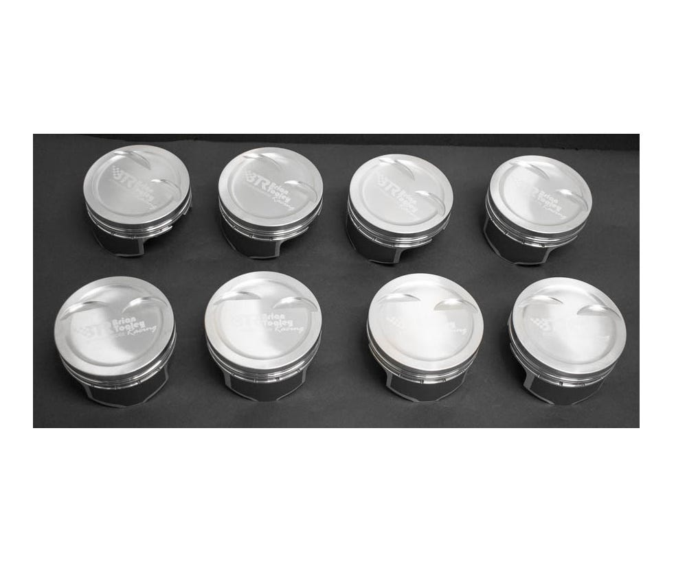 BTR Piston Set - Gen III/IV LS -  4.000" Bore - 4.000" Stroke - 6.098" Rod - 8CC Dish - BTRP402098DS8-8