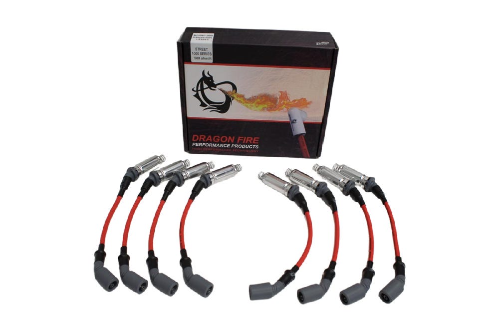 DRAGON FIRE PERFORMANCE 500 OHM PLUGWIRES - RED - LS1/LS2/LS3/LS6/LS7/LS9 - SPW1014-RD