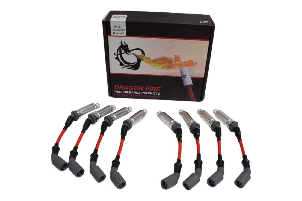 Dragon Fire Performance 40 Ohm Plugwires - Red - LS1/LS2/LS3/LS6/LS7/LS9 - SPW3014-RD