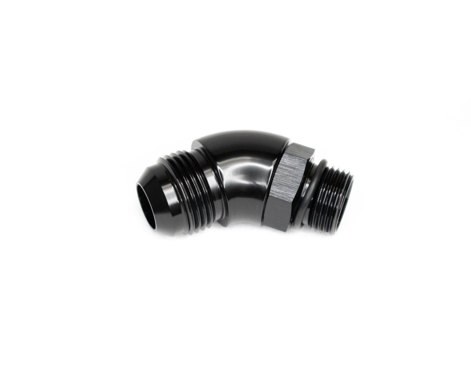 BTR AN Fitting - AN to ORB Adapter - 10 ORB to 12AN - 45° - Black - ADPT-02-012-45