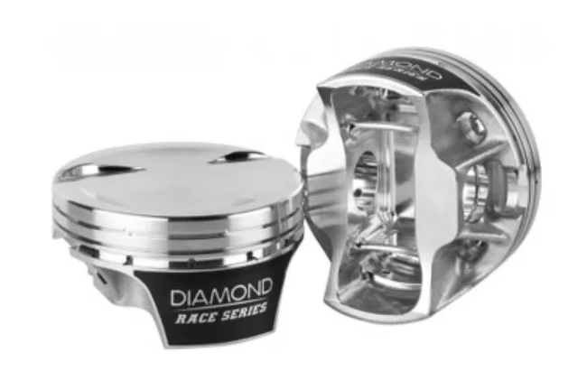 Diamond Piston Set - LS2K 15° - 4.125" Bore - 3.622" Stroke - 6.125" Rod - 3CC Flat Top - 21563-RS-8