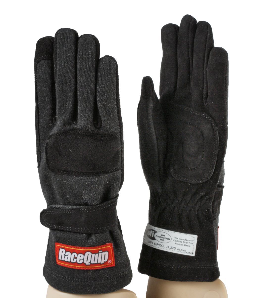 RACEQUIP 355 SERIES 2 LAYER NOMEX RACE GLOVES BLACK
