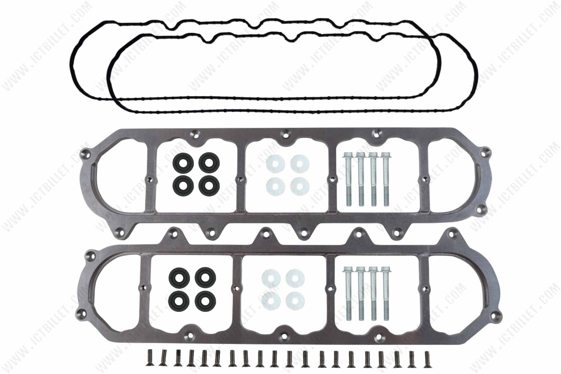 ICT Billet Valve Cover Adapters - Gen V LT Cylinder Heads to LS Valve Covers - 551326