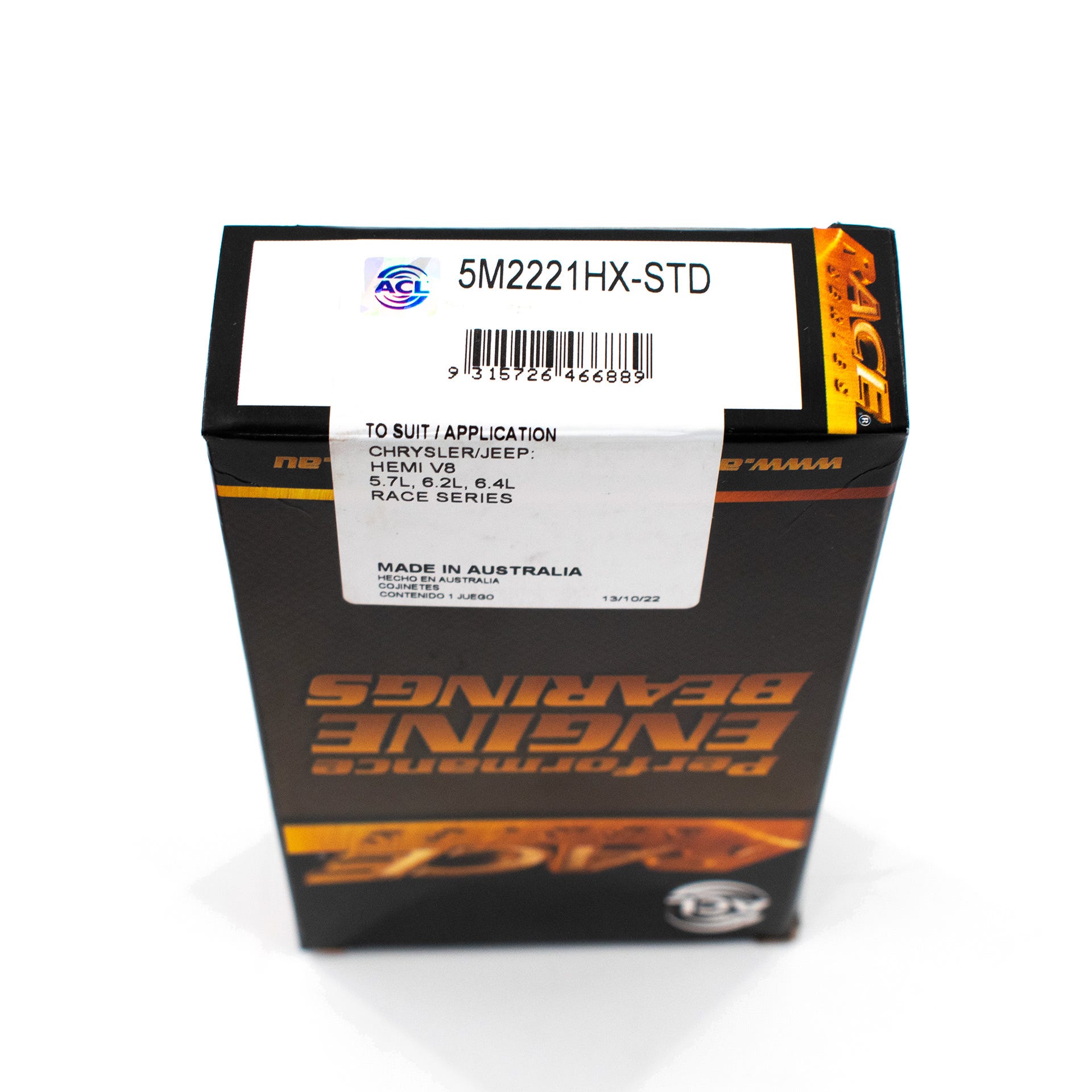 ACL Main Bearing Set - 2009+ Gen III Hemi - .001" Extra Clearance - 5M2221HX-STD