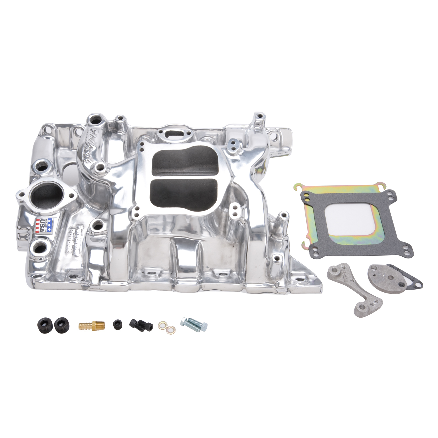 Performer Intake Manifold for 1965-79 Pontiac 326-455 Non-EGR, Polished Finish (21561)